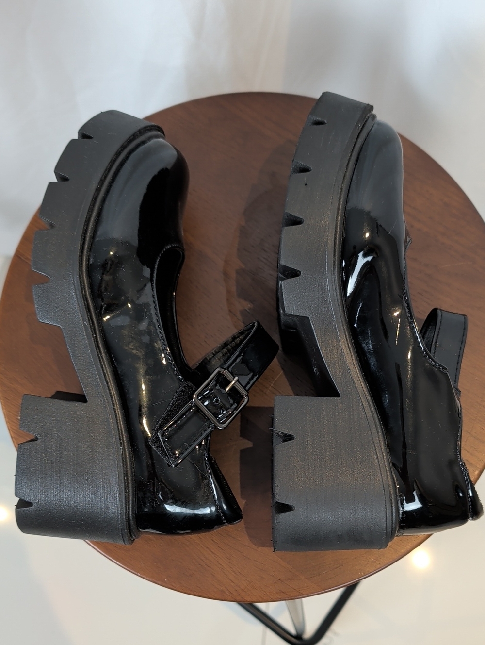 Patent Mary Jane Platform Shoes Black 35 - Picture 6 of 11